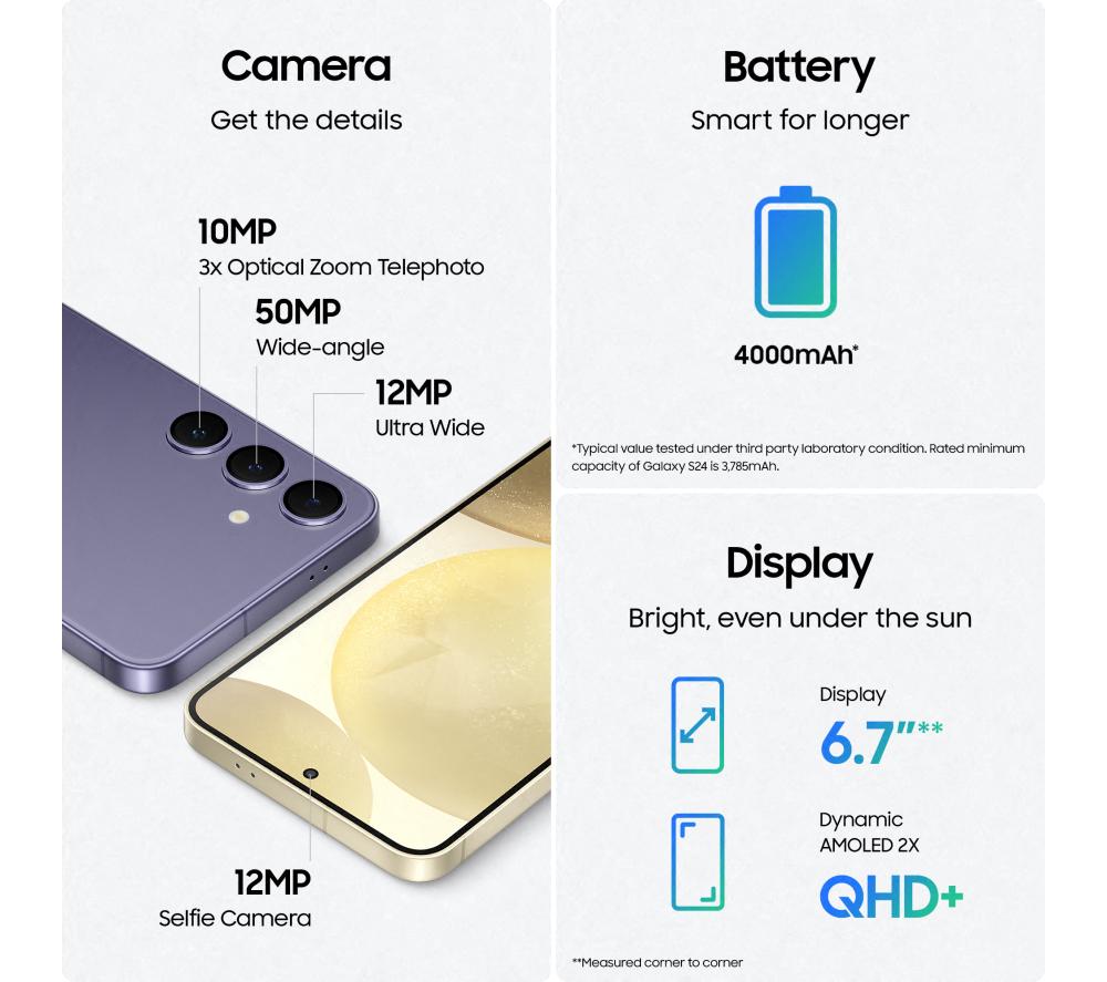 SAMSUNG Galaxy S24 - 256 GB, Marble Grey