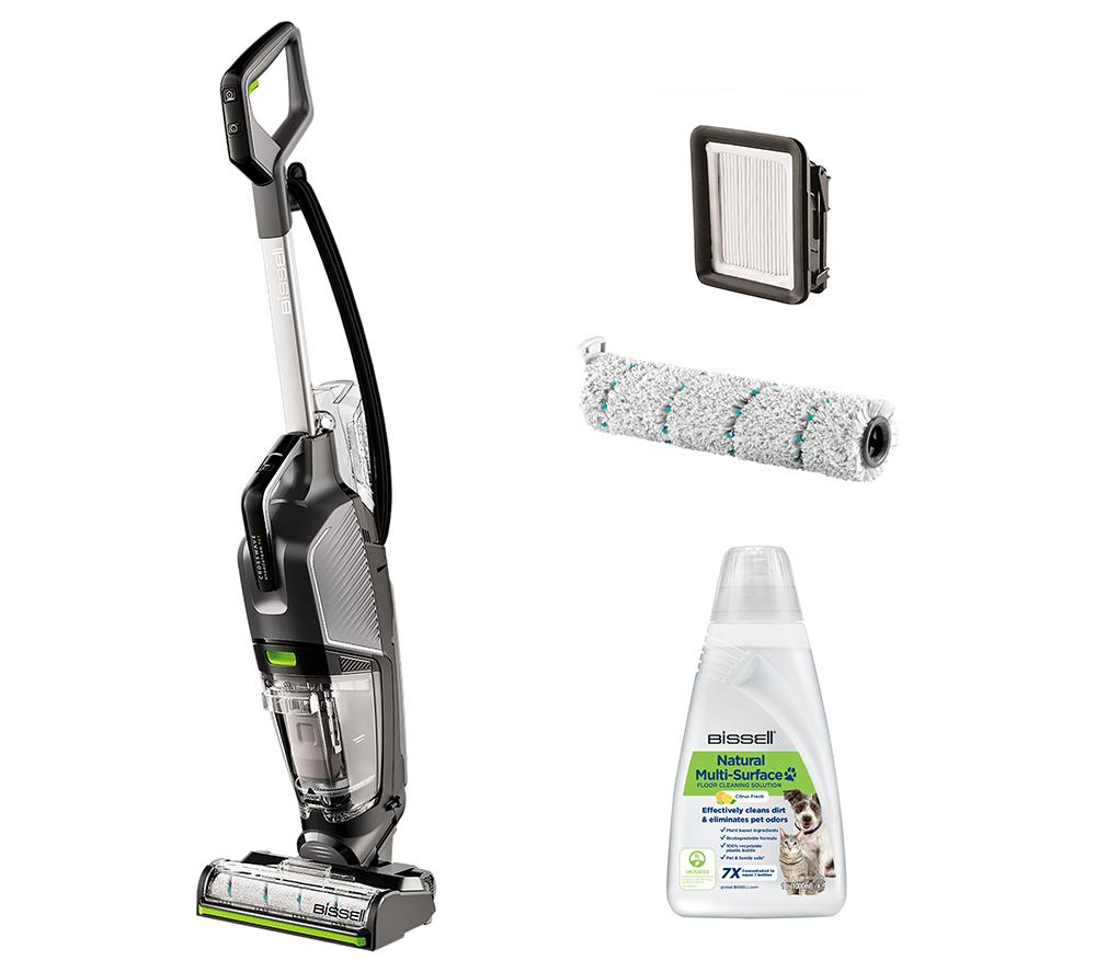 BISSELL CrossWave HydroSteam Pet 3517E Upright Wet & Dry Vacuum Cleaner - Black & Silver