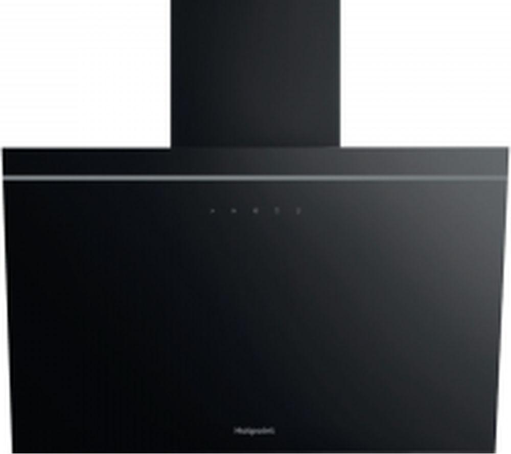 HOTPOINT PHVP 62F LT K Chimney Cooker Hood - Black, Black