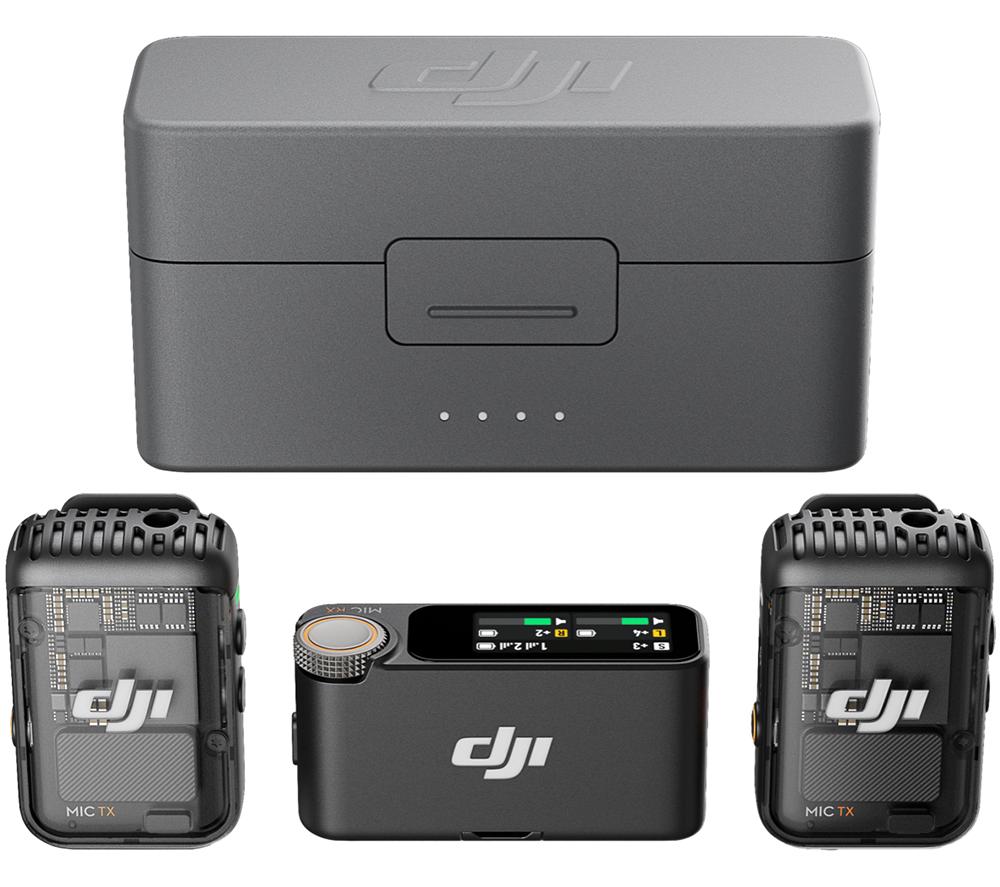 DJI Mic 2 (2 TX  1 RX  Charging Case) Wireless Microphone Kit - Black, Black