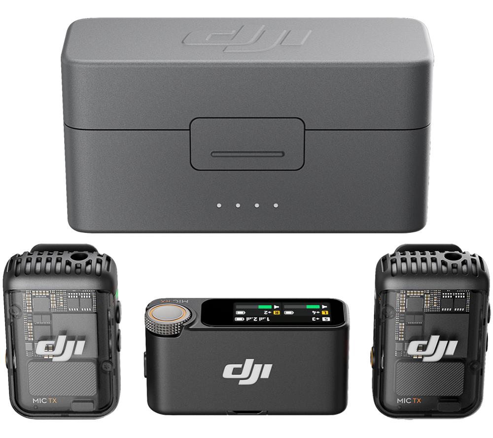 DJI Mic 2 (2 TX  1 RX  Charging Case) Wireless Microphone Kit - Black