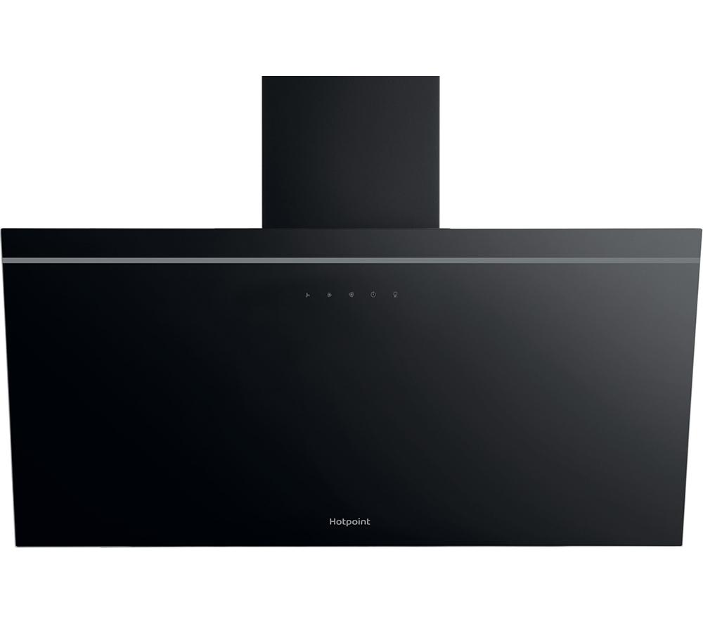 HOTPOINT PHVP 82F LT K Chimney Cooker Hood - Black, Black