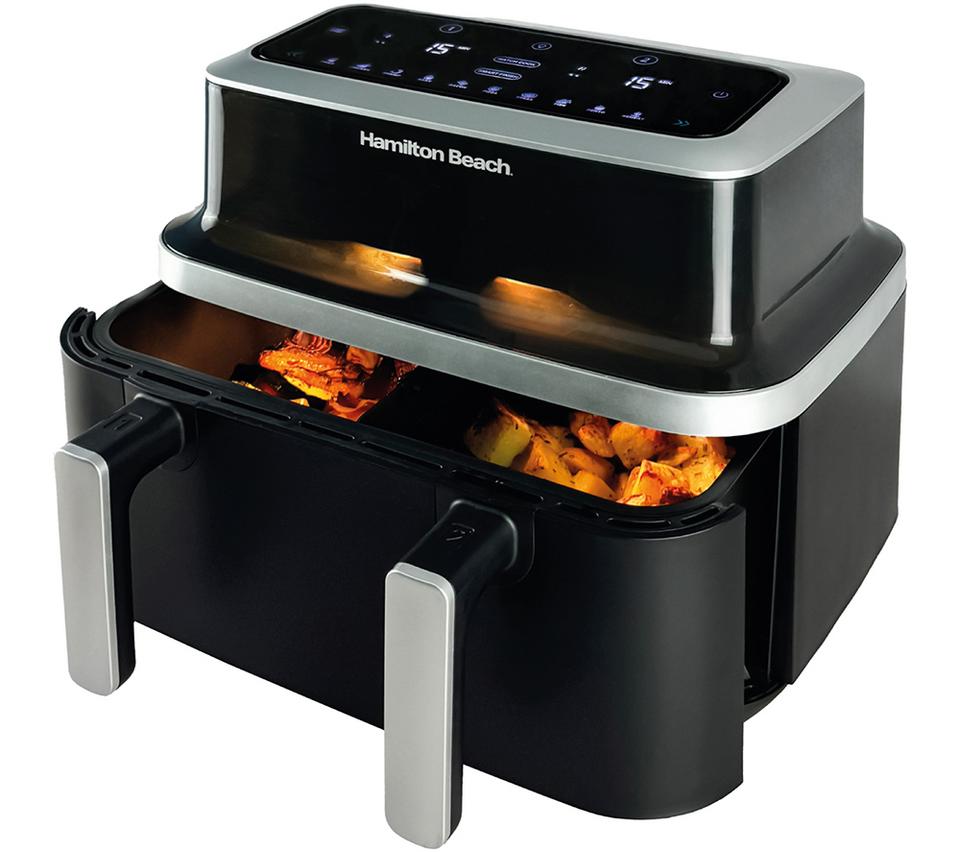 HAMILTON BEACH VisionCook HB700VCGS Dual Air Fryer - Black & Silver