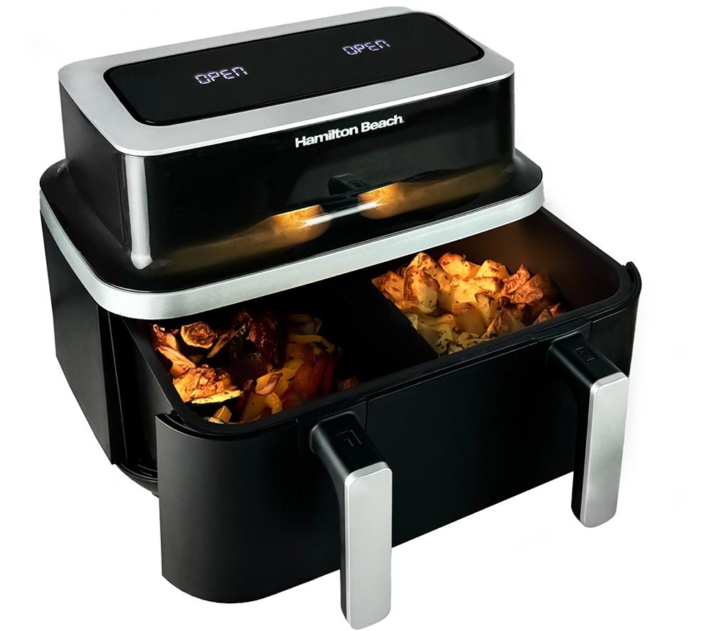 HAMILTON BEACH VisionCook HB700VCGS Dual Air Fryer - Black & Silver image number 3 of 19
