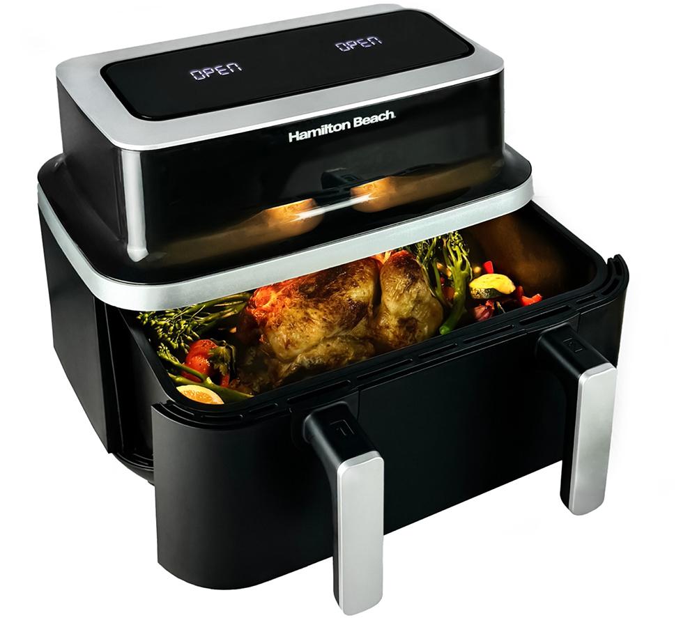 HAMILTON BEACH VisionCook HB700VCGS Dual Air Fryer - Black & Silver image number 4 of 19