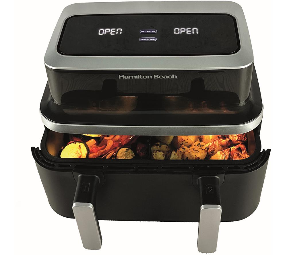 HAMILTON BEACH VisionCook HB700VCGS Dual Air Fryer - Black & Silver image number 5 of 19