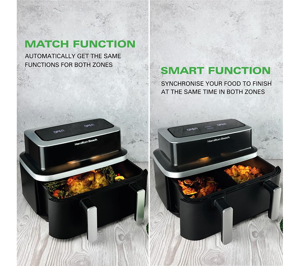 HAMILTON BEACH VisionCook HB700VCGS Dual Air Fryer - Black & Silver image number 10 of 19
