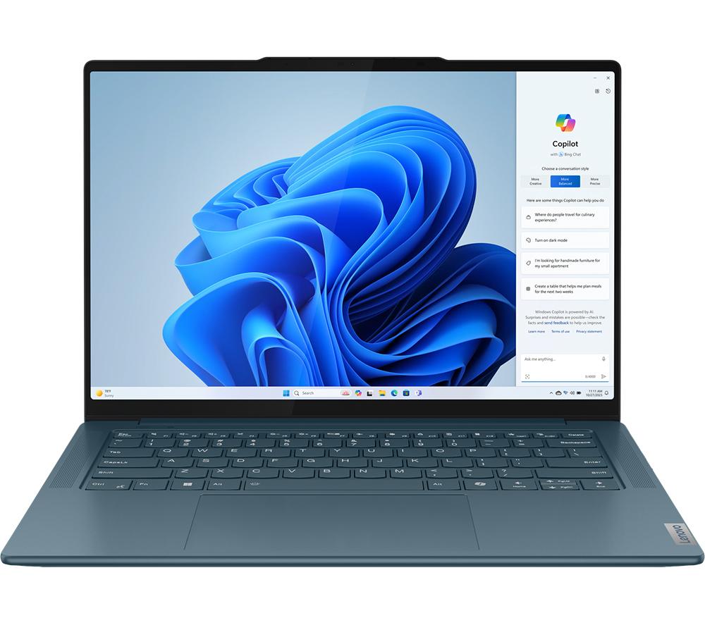 LENOVO Yoga Pro 7 14" Laptop - Intel®Core Ultra 9, 1 TB SSD, Teal, Blue