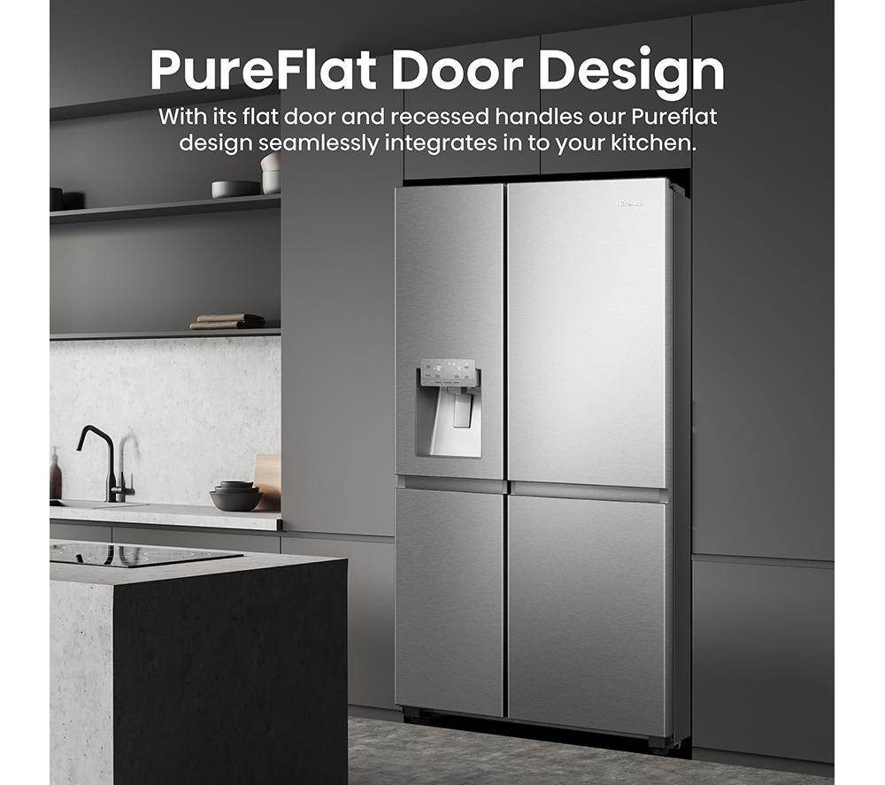 HISENSE PureFlat Infinite RS818N4TIC American-Style Smart Fridge Freezer - Stainless Steel image number 4 of 12