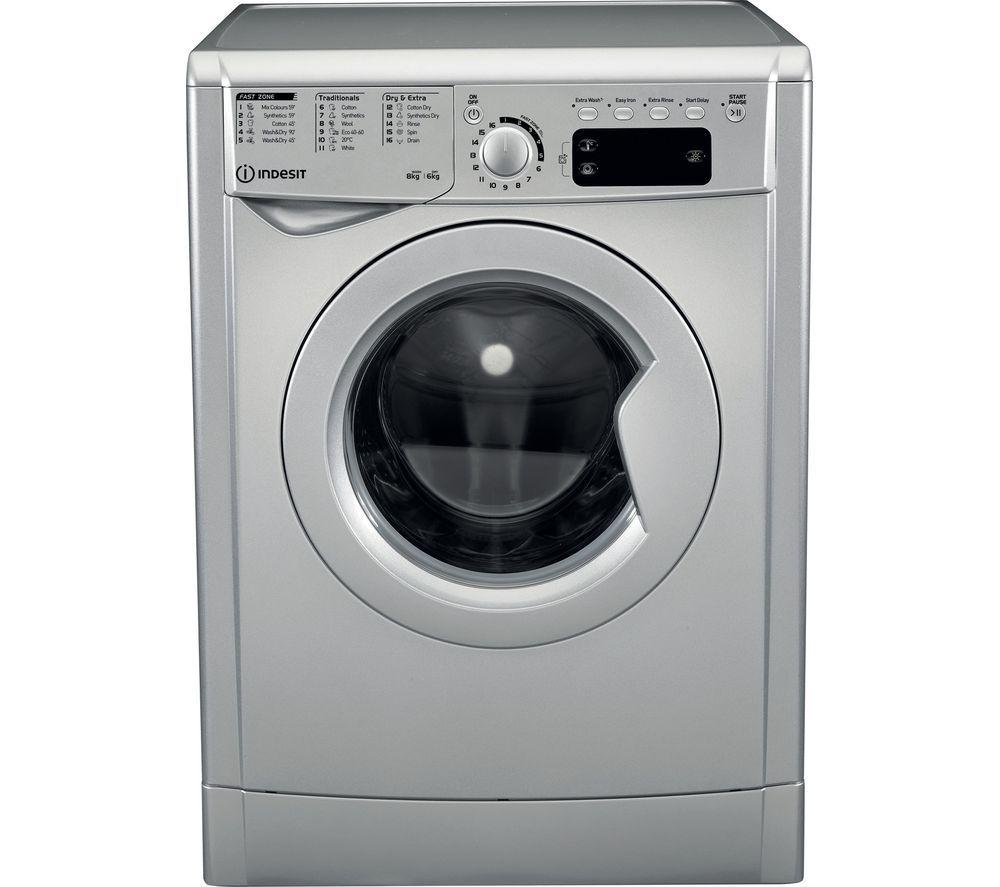 INDESIT EWDE 861483 S UK 8 kg Washer Dryer - Silver, Silver/Grey