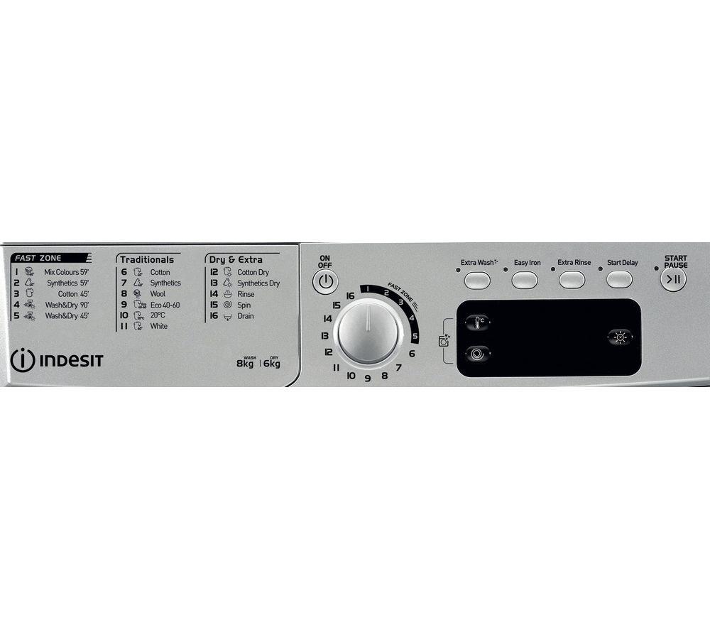 INDESIT EWDE 861483 S UK 8 kg Washer Dryer - Silver image number 3 of 4