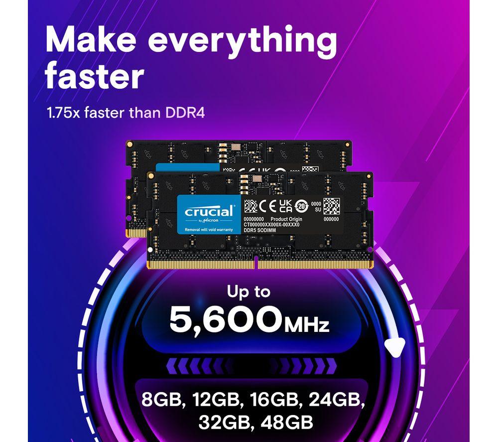 Crucial 32GB×2 DDR5 4800 Crucial 32GB (2x16GB) DDR5 4800MHz CT2K16G48C40U5 (Memorie