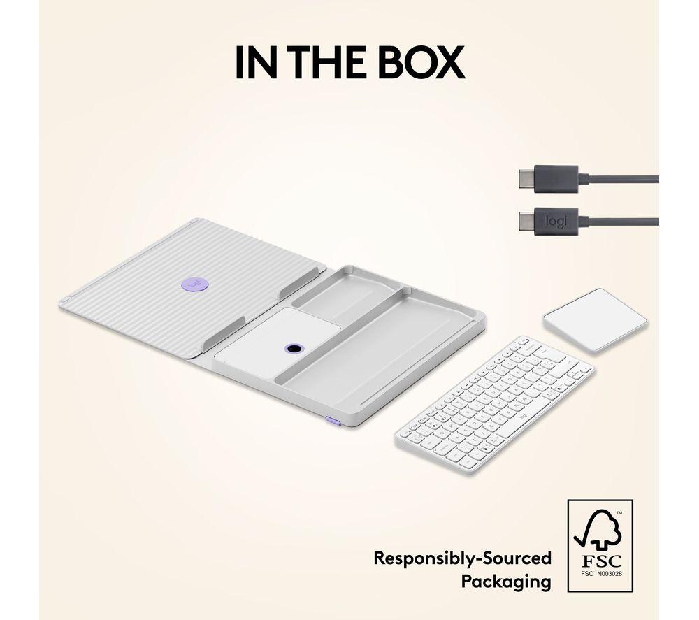 LOGITECH Casa Pop-up Desk Wireless Keyboard & Touchpad Set - Nordic Calm image number 7 of 9