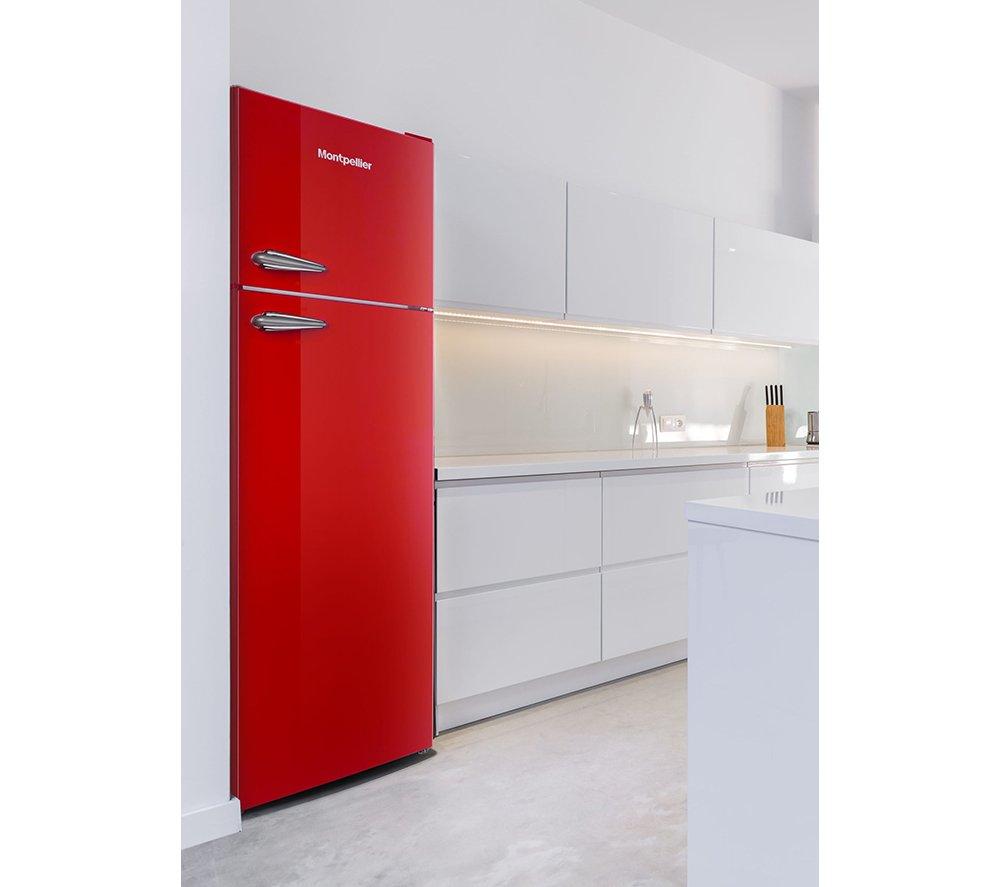 MONTPELLIER Retro MAB346ER 80/20 Fridge Freezer - Red image number 5 of 5