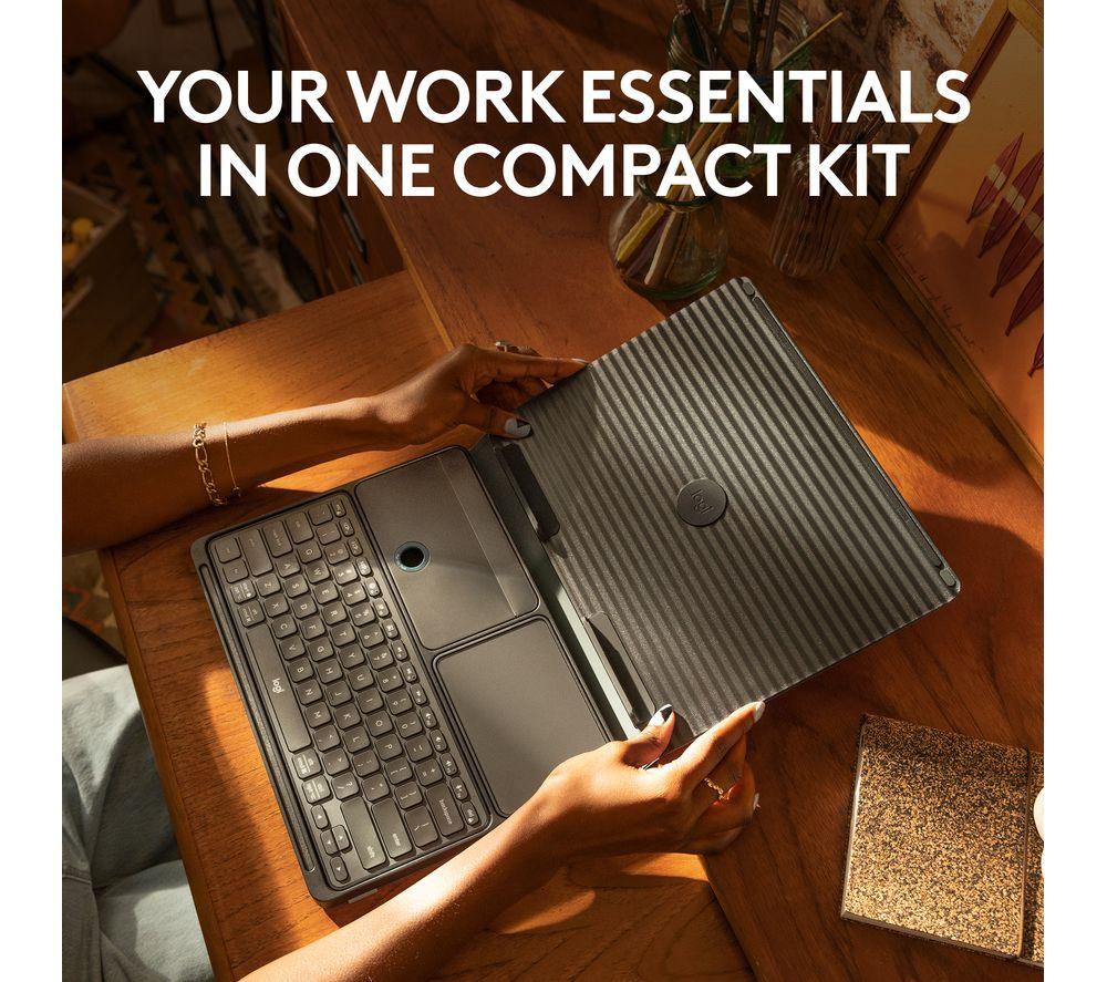 LOGITECH Casa Pop-up Desk Wireless Keyboard & Touchpad Set - Classic Chic image number 3 of 9