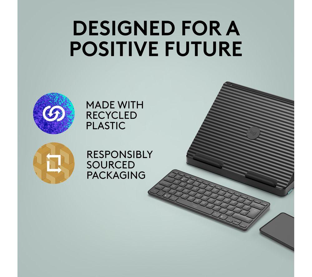 LOGITECH Casa Pop-up Desk Wireless Keyboard & Touchpad Set - Classic Chic image number 9 of 9