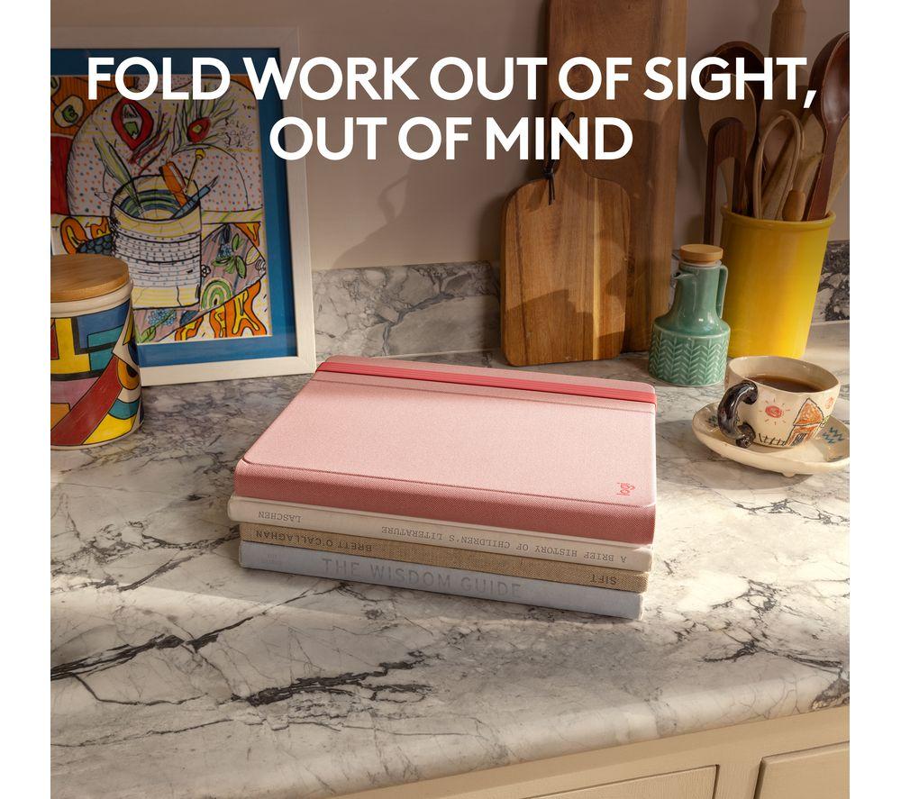 LOGITECH Casa Pop-up Desk Wireless Keyboard & Touchpad Set - Bohemian Blush image number 4 of 9