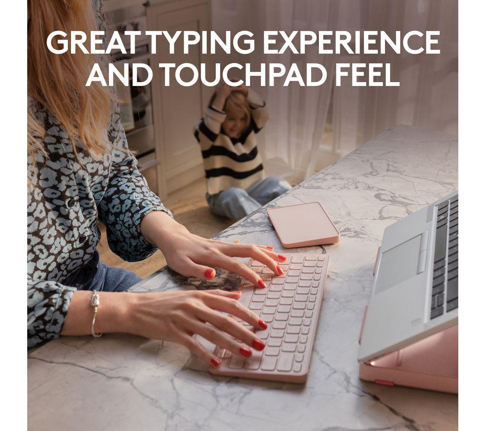LOGITECH Casa Pop-up Desk Wireless Keyboard & Touchpad Set - Bohemian Blush image number 5 of 9