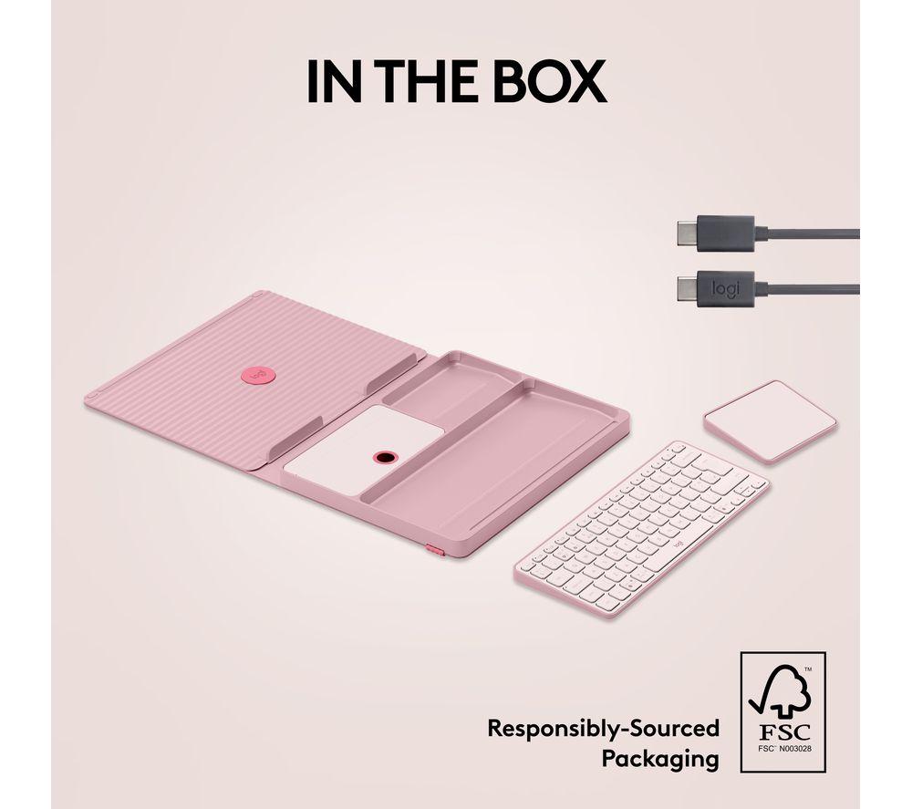 LOGITECH Casa Pop-up Desk Wireless Keyboard & Touchpad Set - Bohemian Blush image number 7 of 9