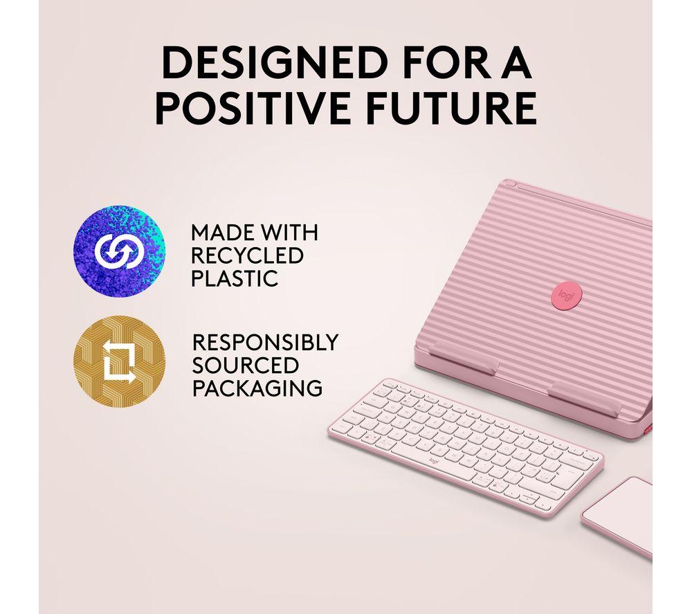 LOGITECH Casa Pop-up Desk Wireless Keyboard & Touchpad Set - Bohemian Blush image number 9 of 9