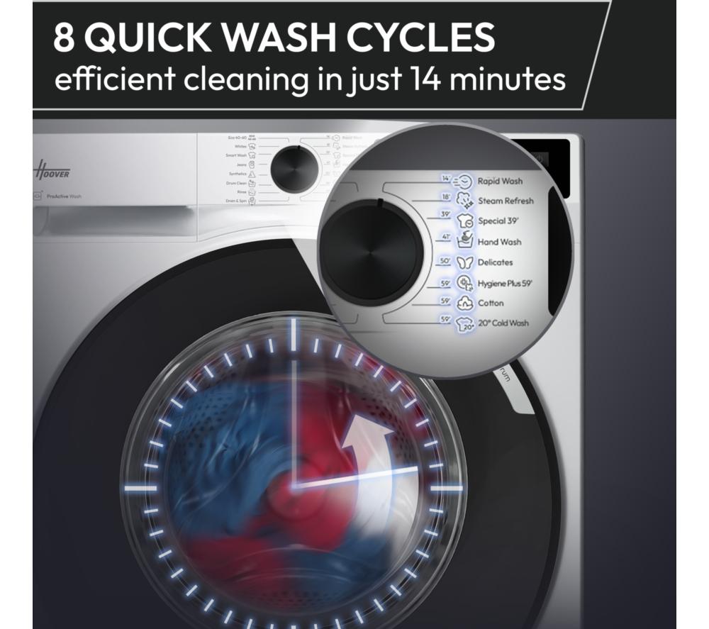 HOOVER H-Wash 350 H3WPS686TAMB6-80 WiFi-enabled 8 kg 1600rpm Washing Machine - White image number 6 of 8