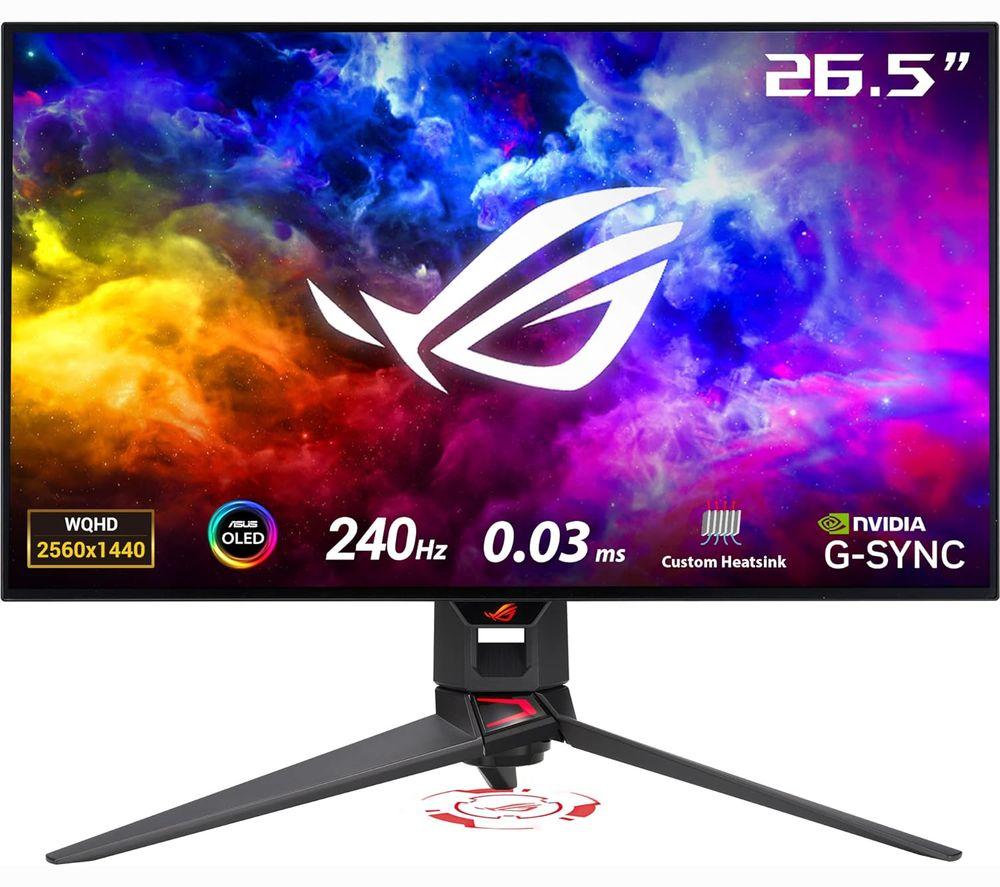 ASUS ROG Swift PG27AQDM Quad HD 26.5 OLED Gaming Monitor - Black, Black