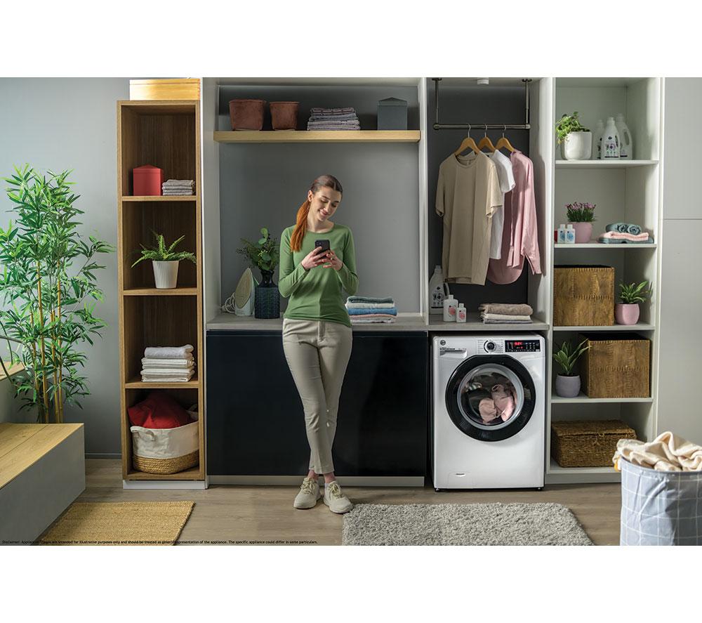 HOOVER H-Wash 350 H3WPS696TAMB6-80 WiFi-enabled 9 kg 1600rpm Washing Machine - White image number 8 of 10