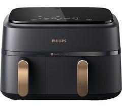 PHILIPS 3000 Series NA352/00 9L Dual Basket Air Fryer - Charcoal Grey & Copper