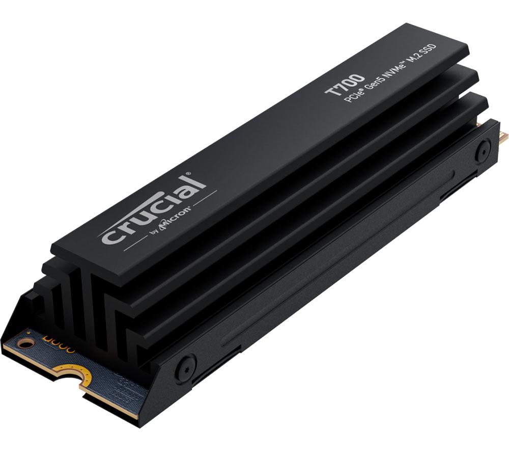 Crucial T700 1TB SSD PCIe Gen5 NVMe M.2 Internal Gaming SSD with Premium Heatsink, Up to 11,700MB/s, Microsoft DirectStorage, PCIe 4.0 Backwards Compatible, Solid State Drive - CT1000T700SSD5