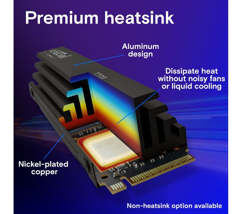 CRUCIAL T700 M.2 Internal SSD with Heatsink - 1 TB image number 3 of 6