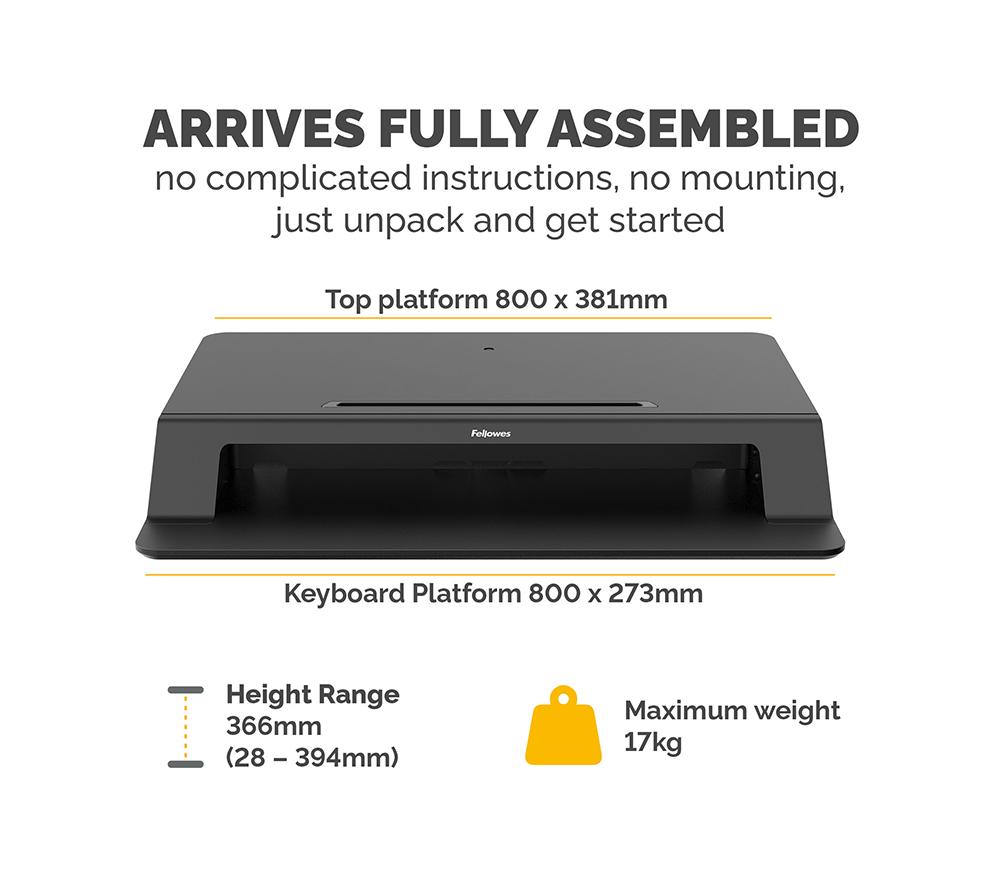 FELLOWES Lotus LT Standing Desk Converter - Black image number 3 of 8