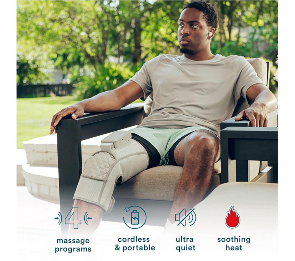 HOMEDICS Knee Compression Massage Sleeve - Grey image number 2 of 8