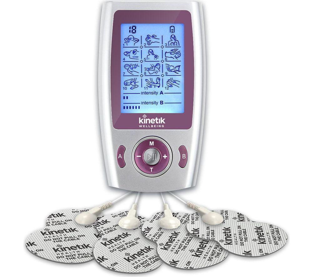 KINETIK WELLBEING D3 Dual Channel TENS Machine - Silver, Silver/Grey