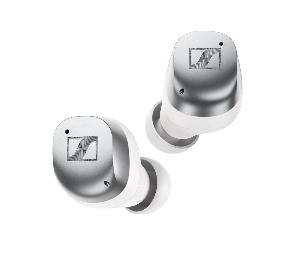 Sennheiser MOMENTUM True Wireless 4 (New 2024) Smart Earbuds with Bluetooth 5.4, Crystal-Clear Sound, Comfortable Design, 30-Hour Battery Life, Adaptive ANC - White Silver