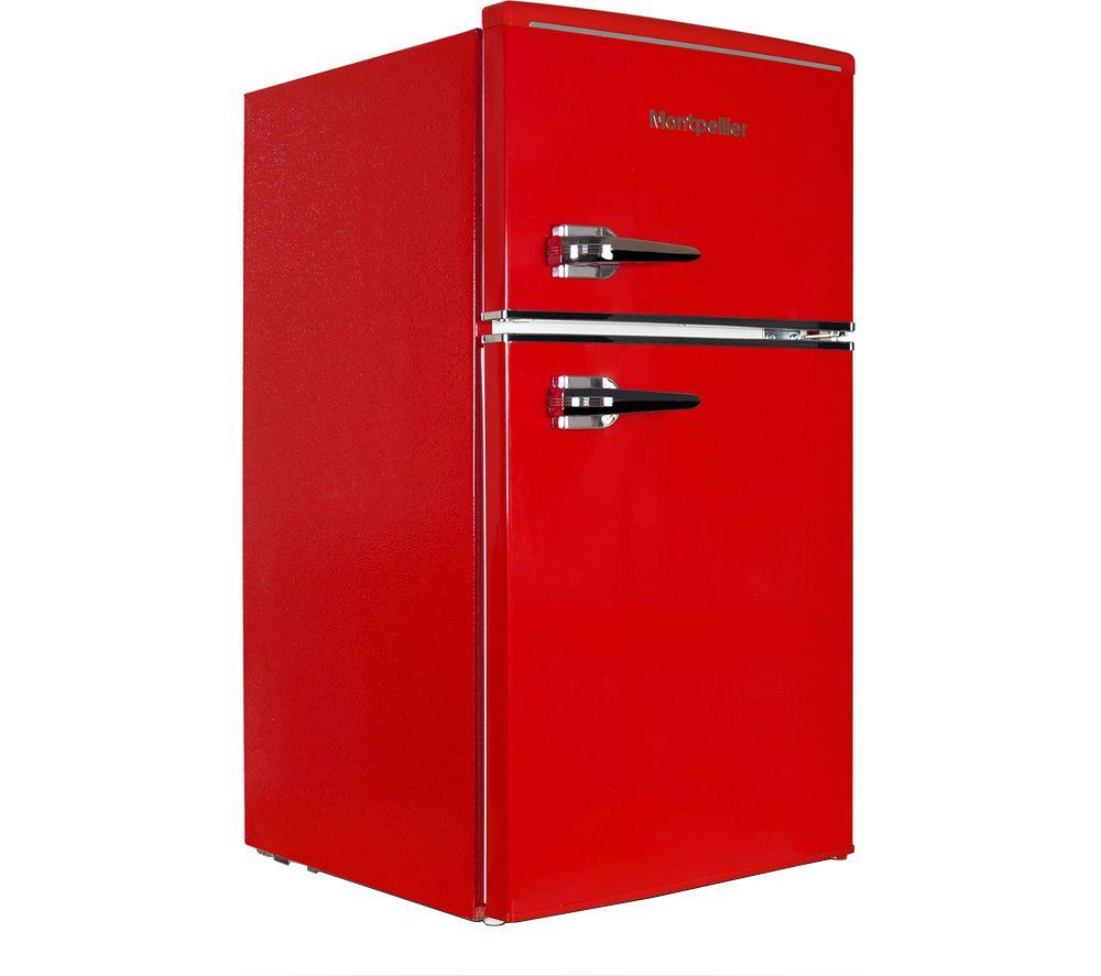 MONTPELLIER Retro MAB2035ER 80/20 Undercounter Fridge Freezer - Red, Red