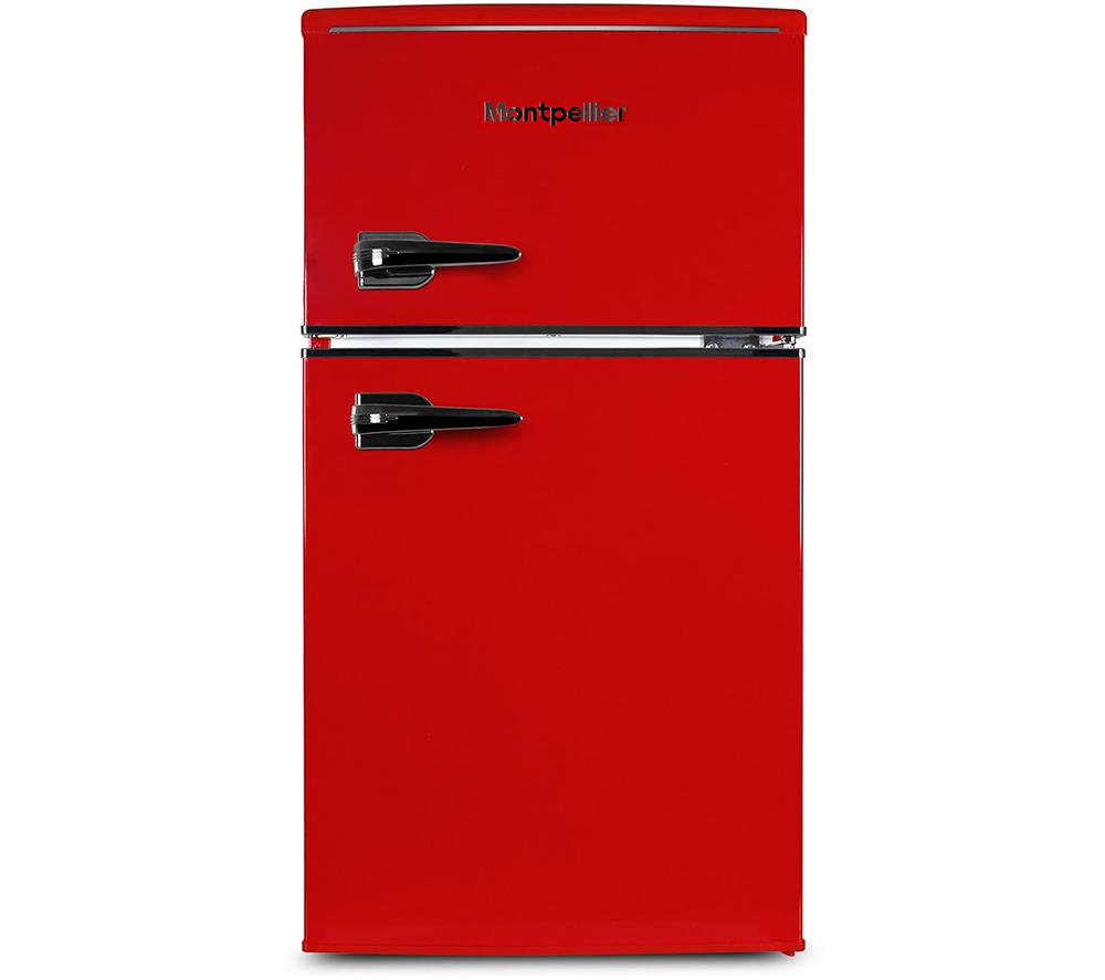 MONTPELLIER Retro MAB2035ER 80/20 Undercounter Fridge Freezer - Red, Red