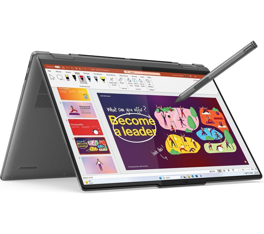 LENOVO Yoga 7 16 2 in 1 Laptop - IntelCore? Ultra 7, 512 GB SSD, Storm Grey, Silver/Grey