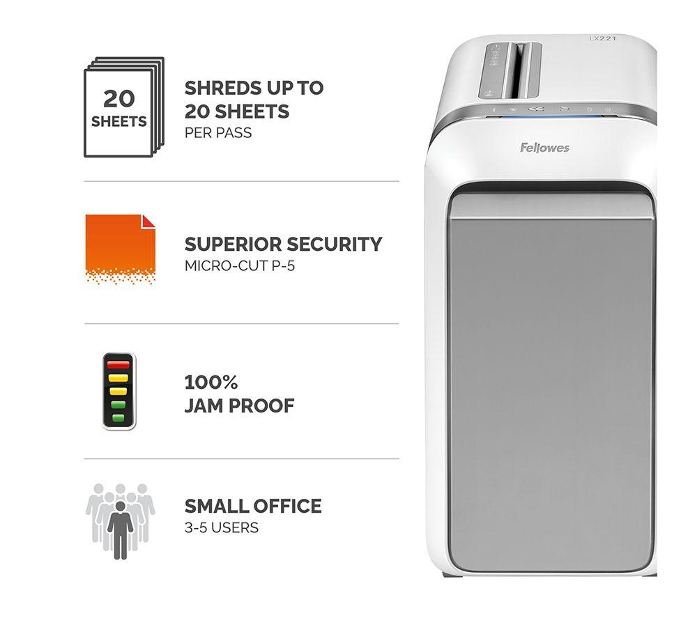 FELLOWES Powershred LX221 Micro Cut Paper Shredder image number 2 of 9