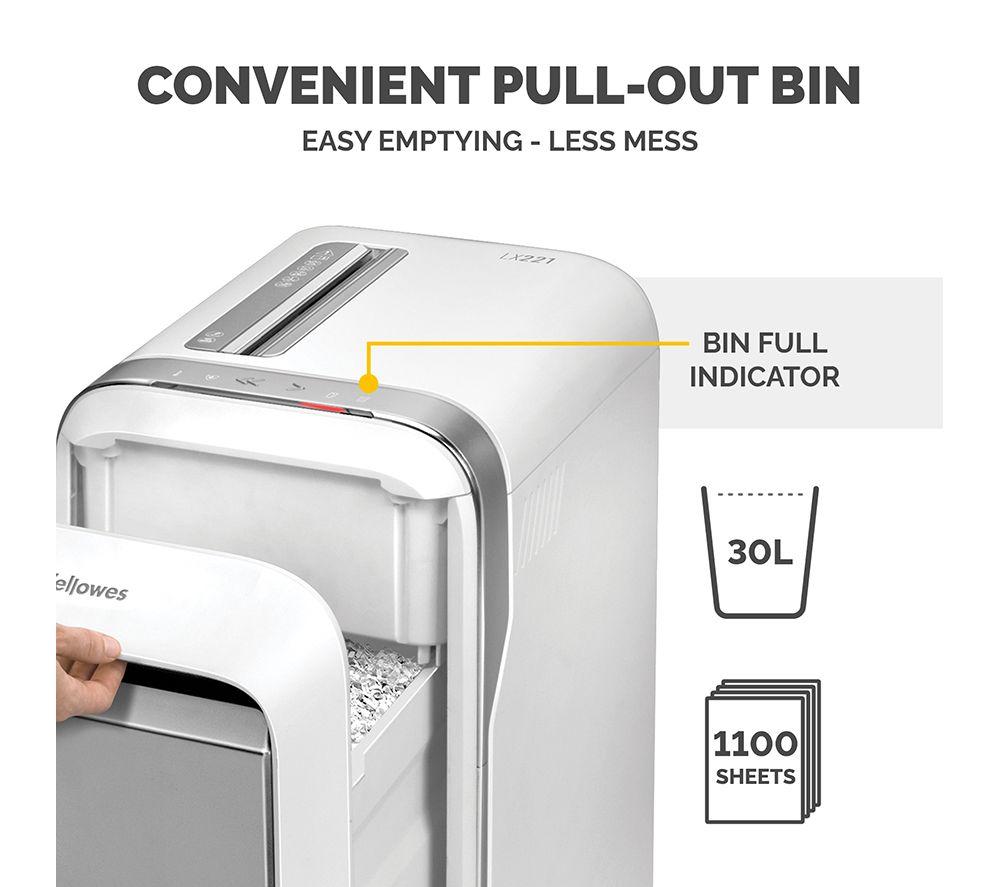 FELLOWES Powershred LX221 Micro Cut Paper Shredder image number 8 of 9