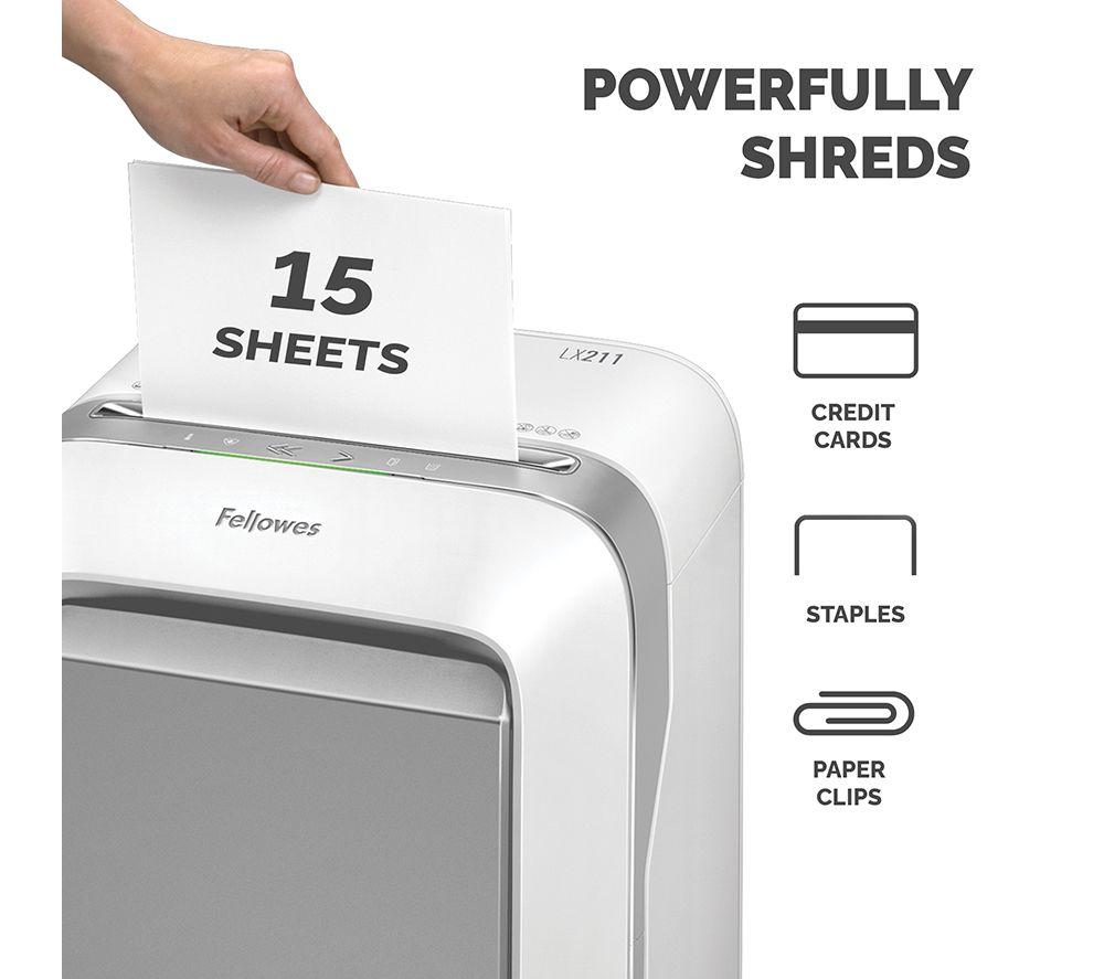 FELLOWES Powershred LX211 Micro Cut Paper Shredder image number 3 of 9
