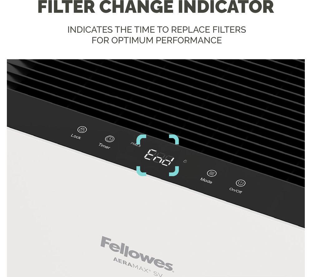 FELLOWES AeraMax SV Air Purifier - White & Black image number 8 of 8