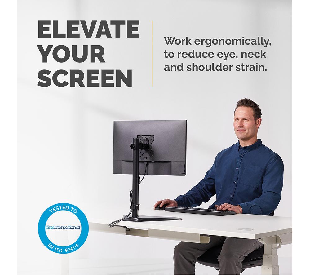 FELLOWES Seasa Single Arm Tilt 32" Monitor Stand image number 2 of 5