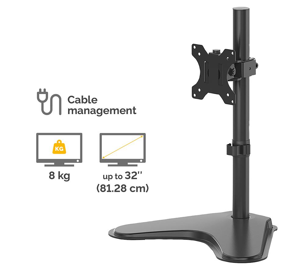 FELLOWES Seasa Single Arm Tilt 32" Monitor Stand image number 3 of 5
