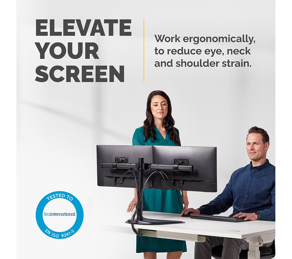 FELLOWES Seasa Dual Arm Full Motion 27" Monitor Stand image number 2 of 5