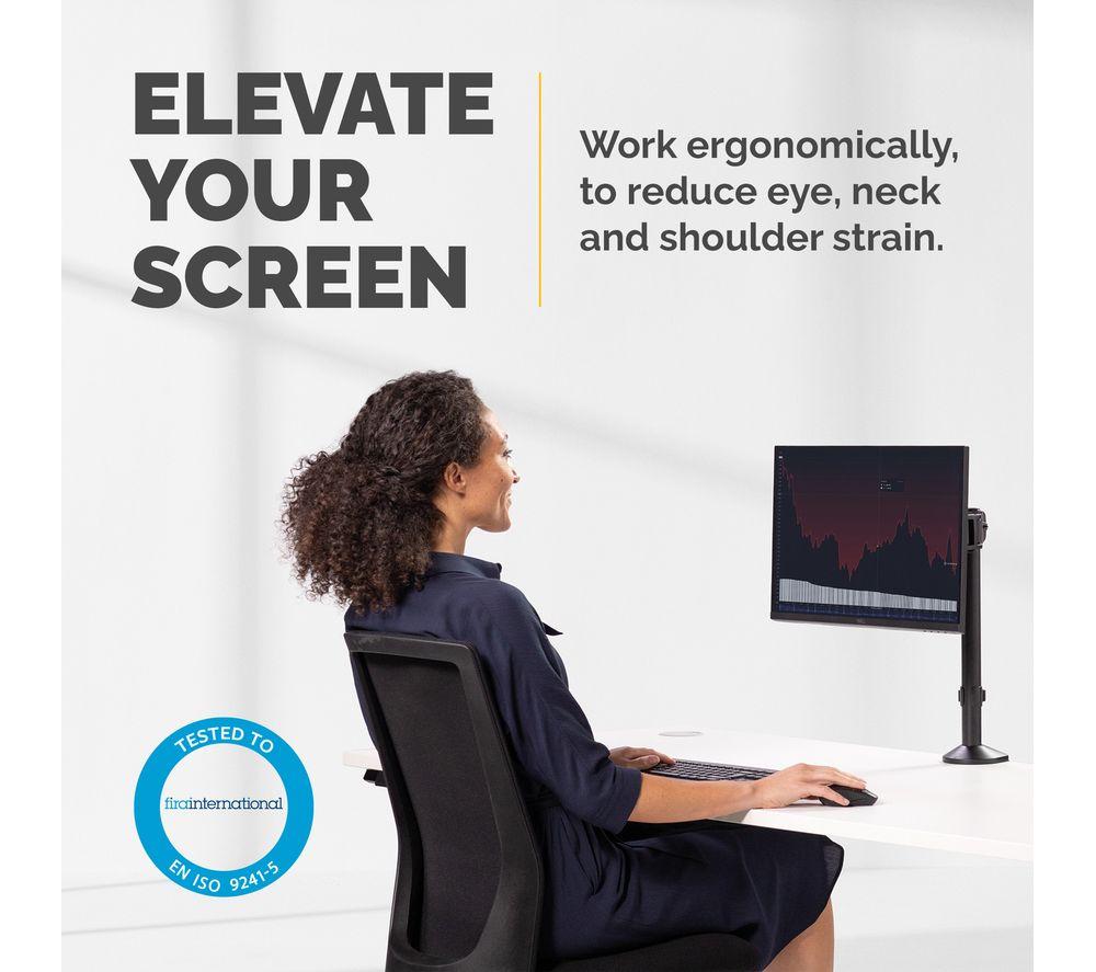 FELLOWES Reflex Single Arm Tilt & Swivel 32" Monitor Desk Mount image number 2 of 5