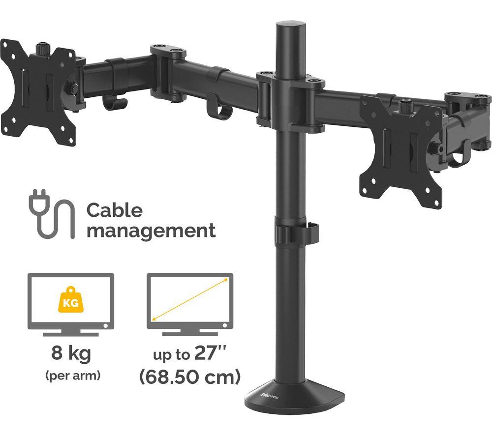 FELLOWES Reflex Dual Arm Tilt & Swivel 27" Monitor Desk Mount image number 3 of 5