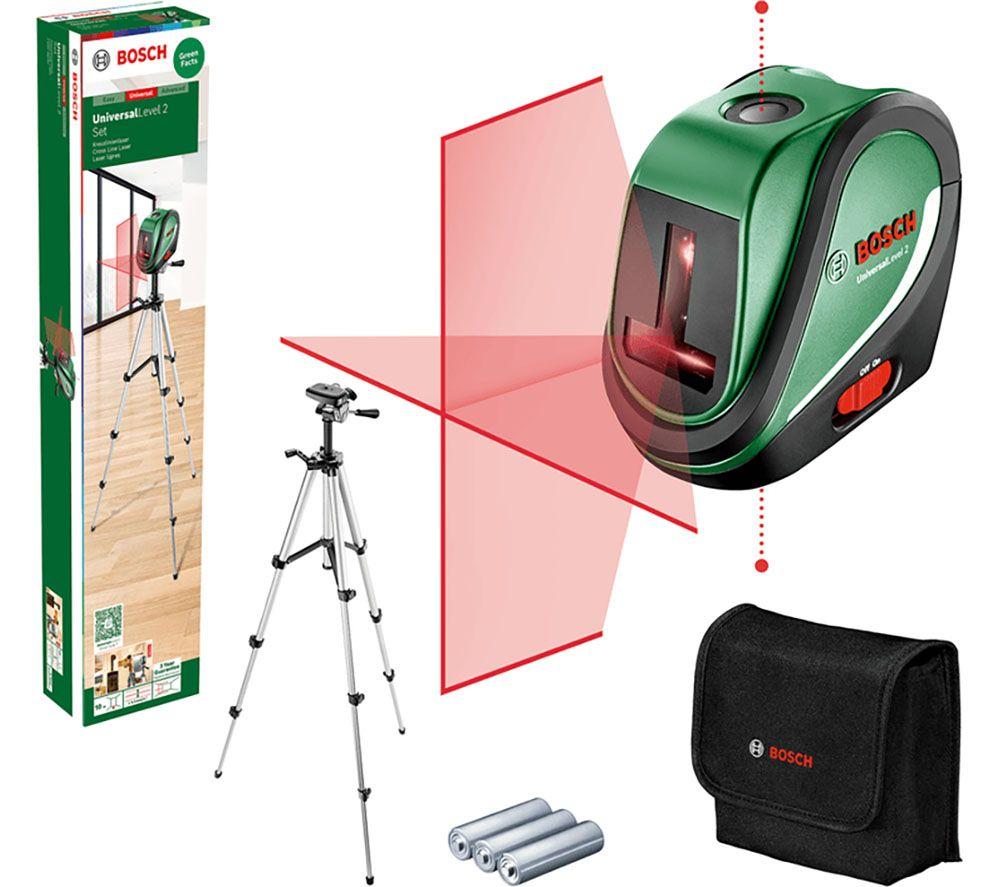 BOSCH UniversalLevel 2 Cross Line Laser Level Set