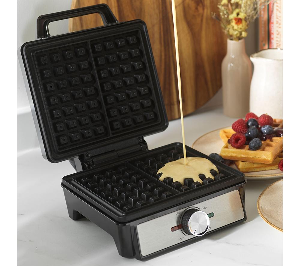 SALTER Deep Fill EK5848 Waffle Maker - Black & Stainless Steel image number 4 of 6