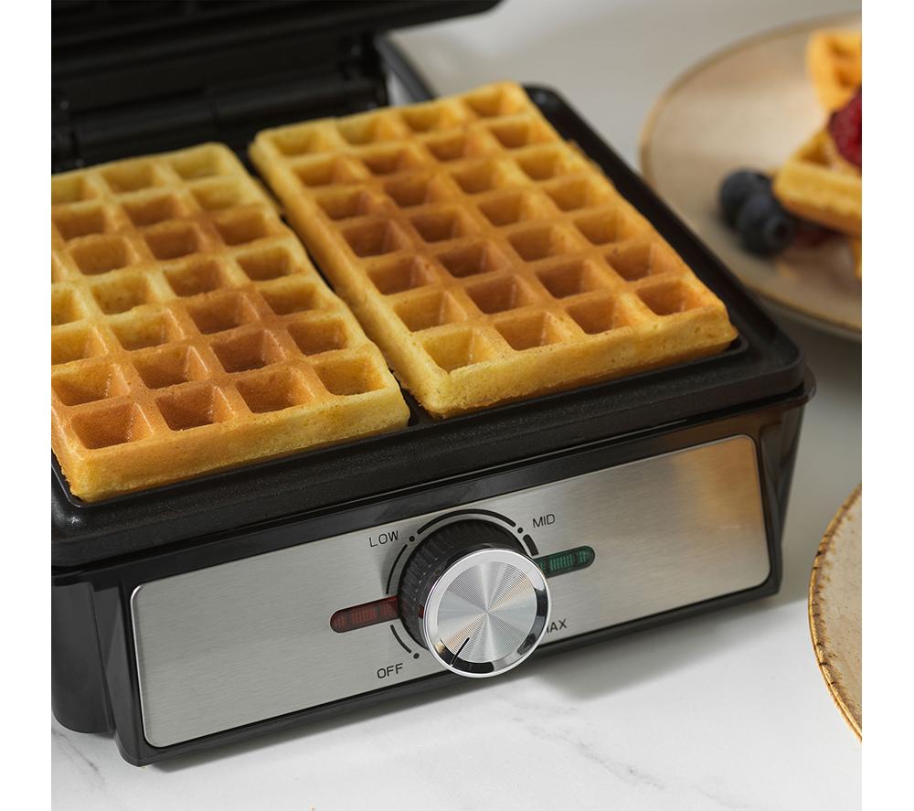 SALTER Deep Fill EK5848 Waffle Maker - Black & Stainless Steel image number 5 of 6