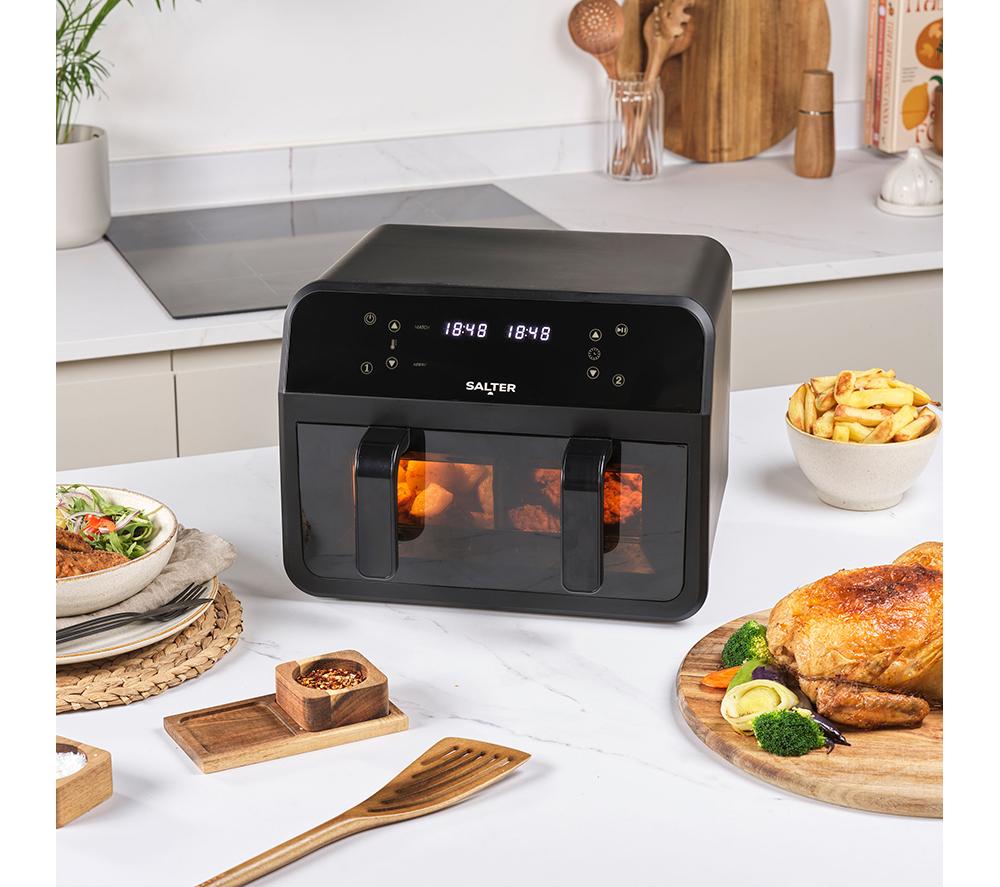 SALTER EK5872 Dual Air Fryer - Black image number 3 of 8